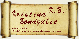 Kristina Bondžulić vizit kartica